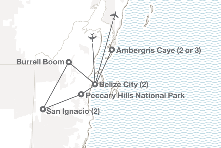 Belize tour map