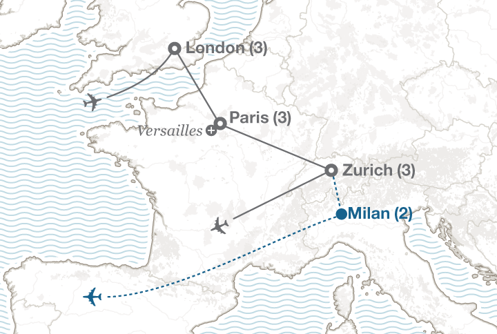 Business and Culture in Europe tour map