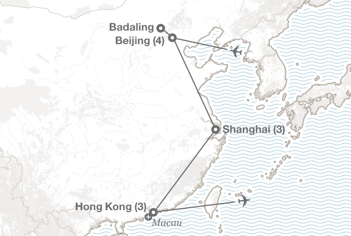 Business and Culture in China tour map