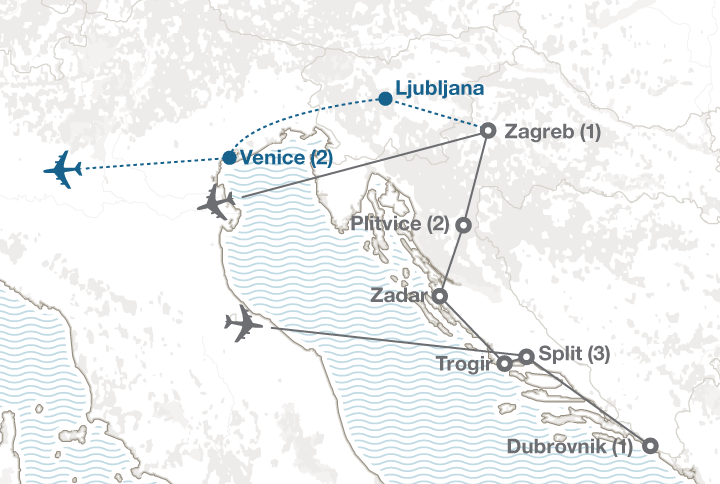 Croatia tour map