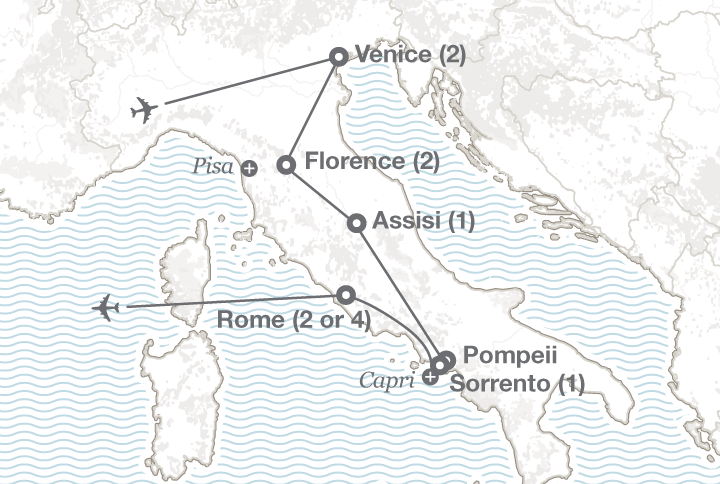 Italy Grand Tour map