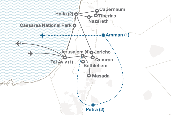Israel tour map