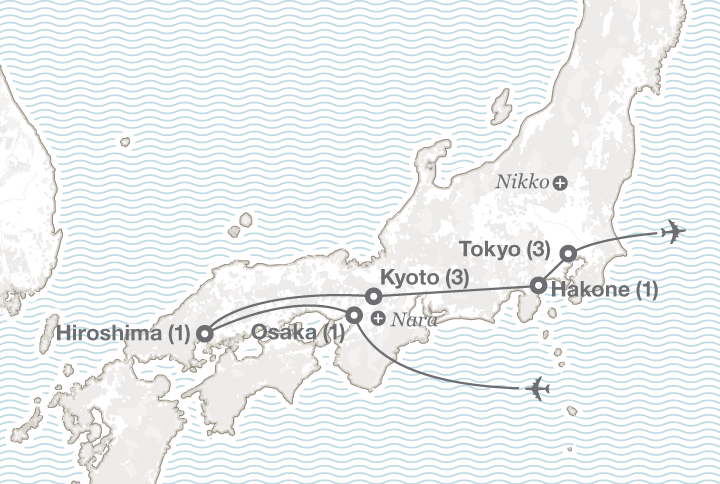 Japan tour map