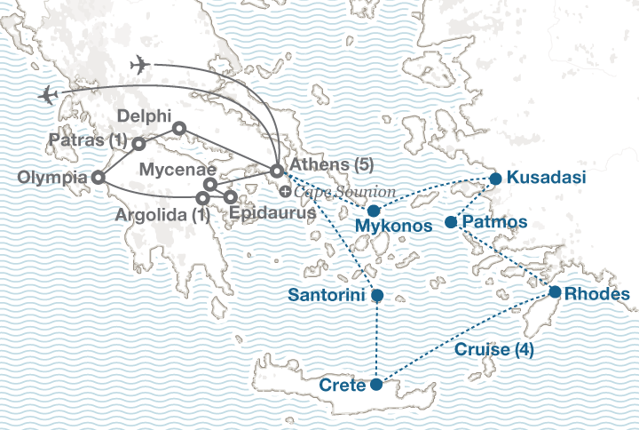 Greece tour map
