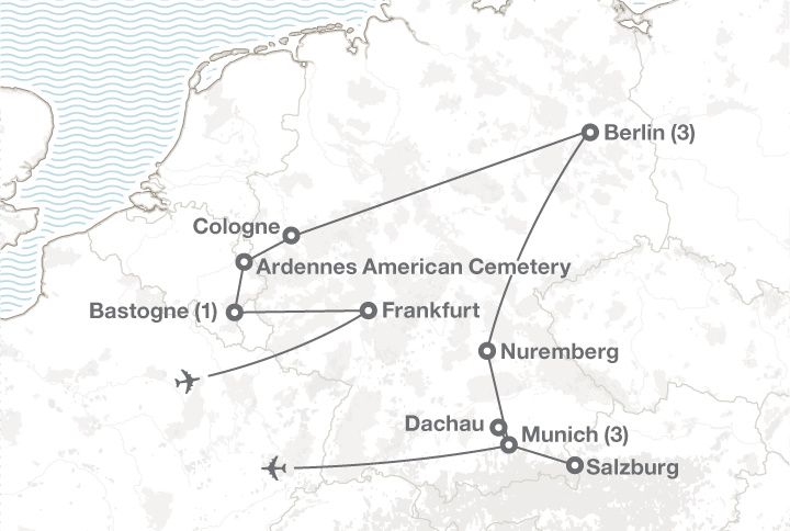 WWII History Germany tour map