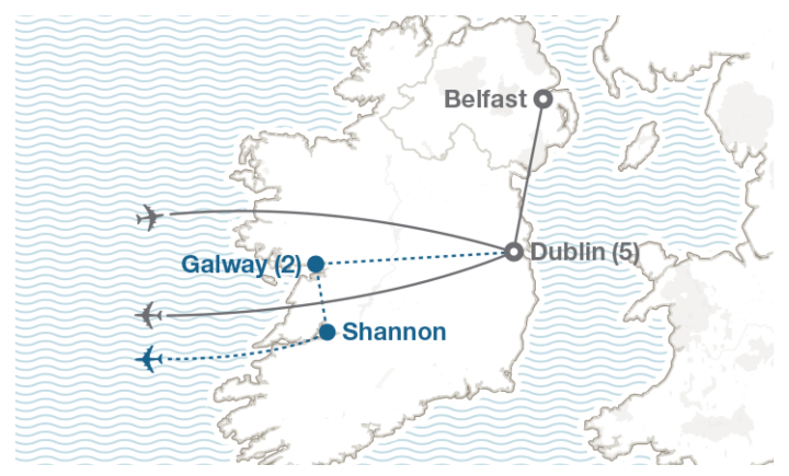 Image displaying map describing the itinerary of the Literature in Dublin tour