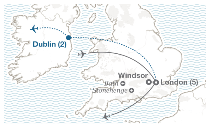 Image displaying map describing the itinerary of the London: The City Experience tour