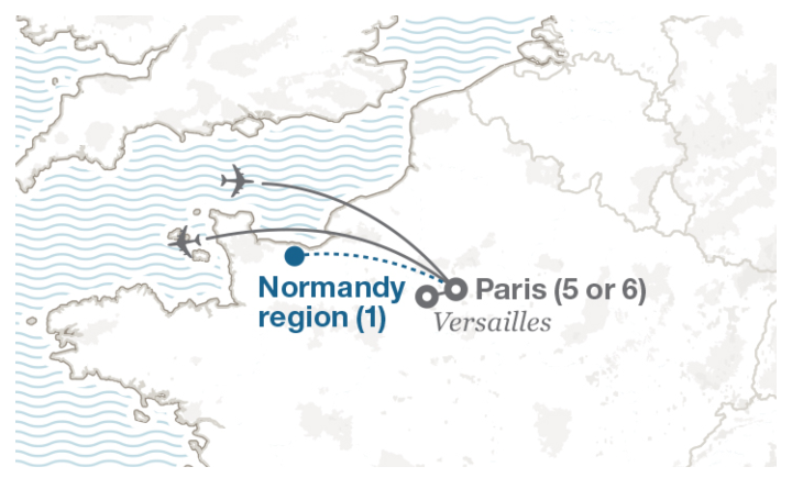 Image displaying map describing the itinerary of the Paris: The City Experience tour