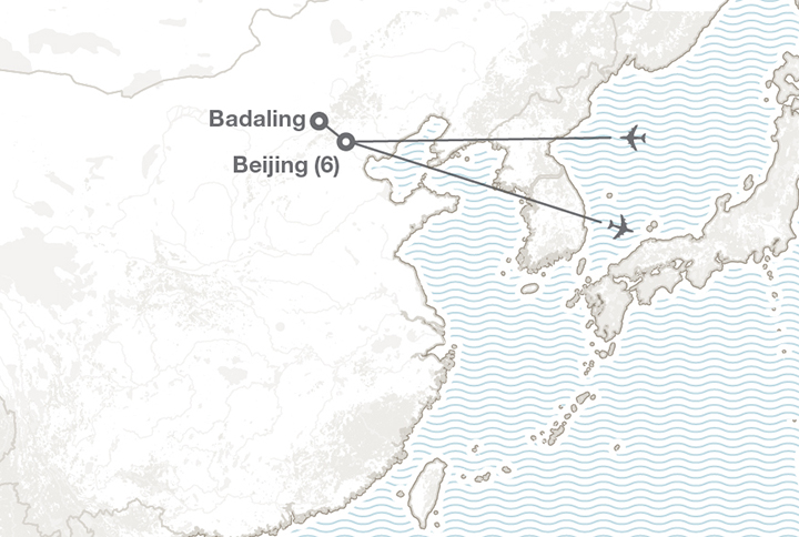Image displaying map describing the itinerary of the Beijing: The City Experience tour