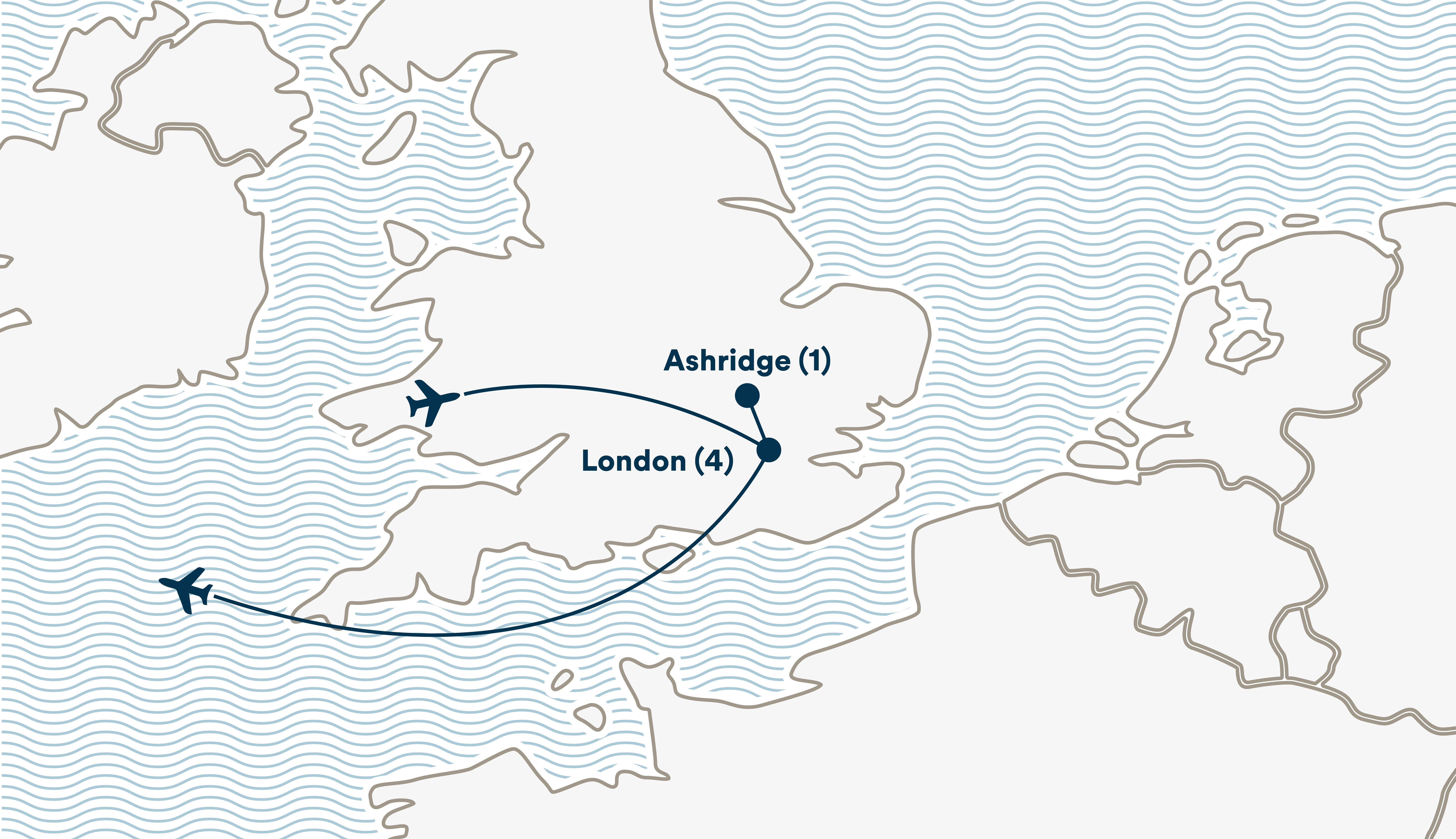 Image displaying map describing the itinerary of the Skill Development Program: Leadership in London tour