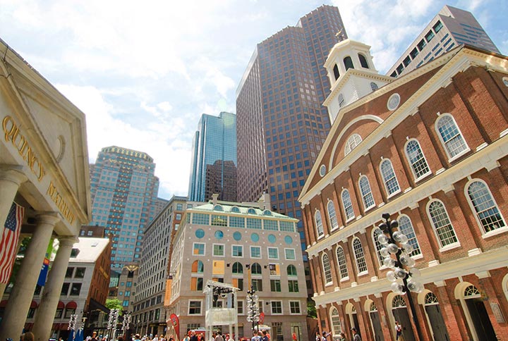 Image displaying map describing the itinerary of the Historic Boston tour