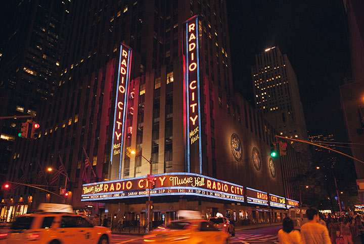 Image displaying map describing the itinerary of the Broadway & the Arts tour