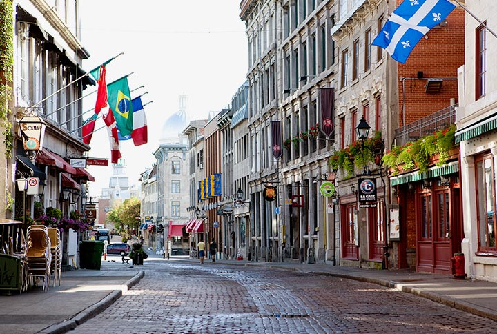 Image displaying map describing the itinerary of the Montréal & Québec tour