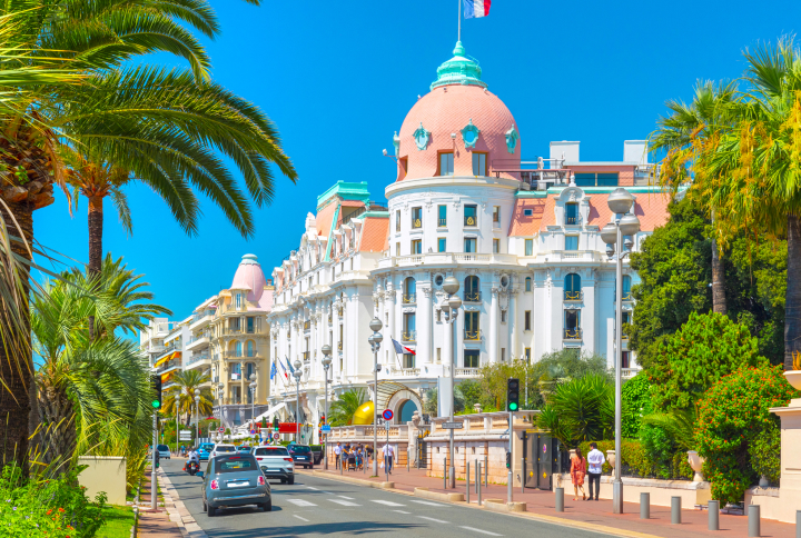 Image displaying map describing the itinerary of the Vive la France: City Lights to Riviera Delights tour