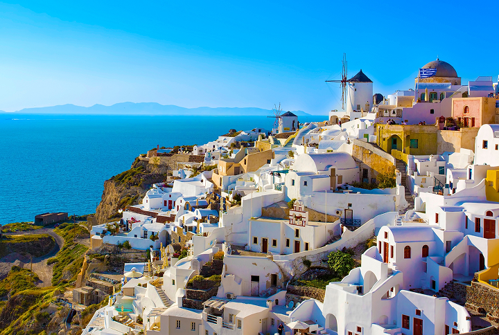 Image displaying map describing the itinerary of the Athens & The Islands tour