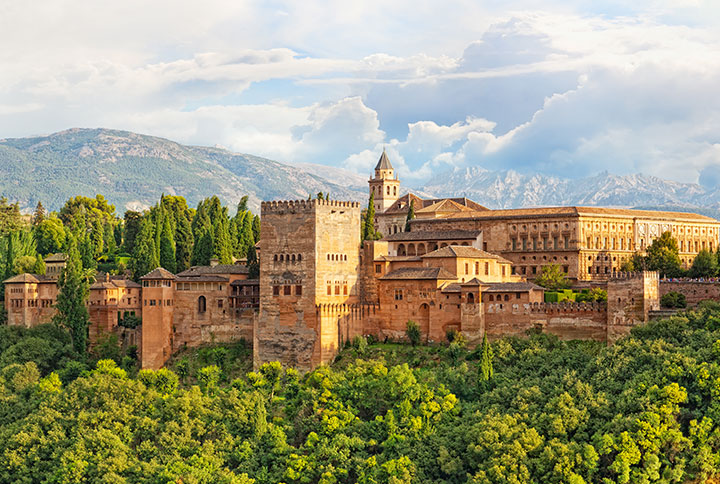Image displaying map describing the itinerary of the The Southern Gems: Italy & Spain tour