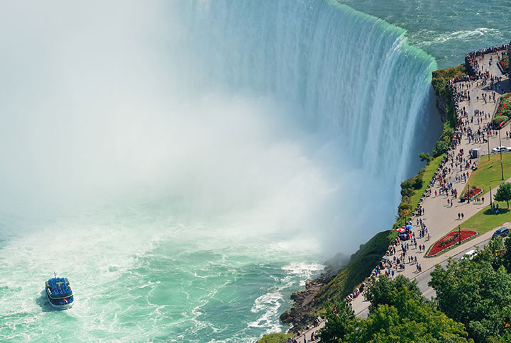 Image displaying map describing the itinerary of the Toronto & Niagara Falls tour