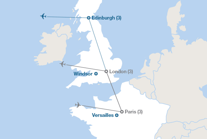 Image displaying map describing the itinerary of the A Capital Connection tour