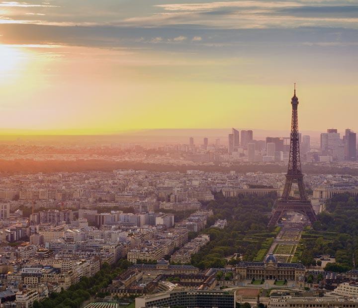 Image displaying map describing the itinerary of the From Madrid to Paris tour