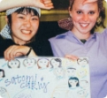Photo of an EF staffer with a friend, from a time when she was living in Tokyo as an American 