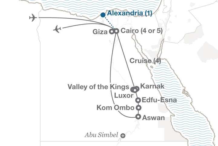 Egypt tour map