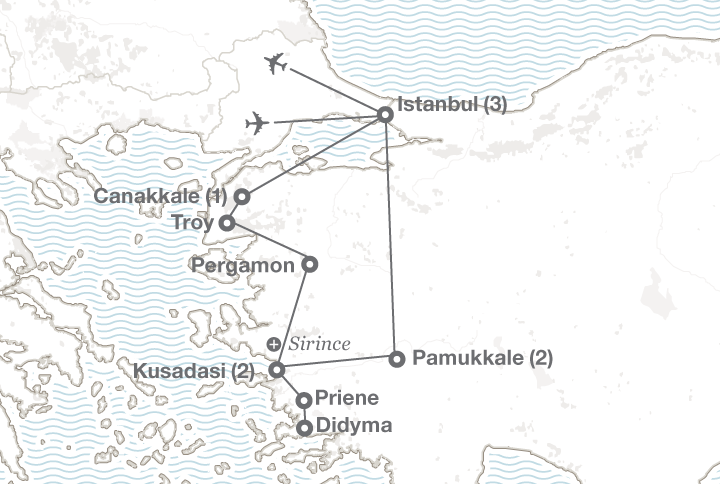 Turkey tour map