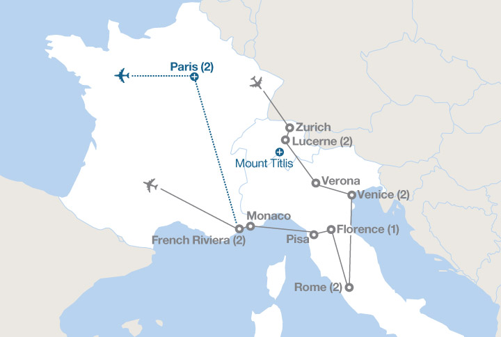 Map Of France Italy And Switzerland Switzerland, Italy And France | Ef Educational Tours Canada