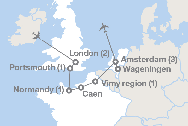 travel from amsterdam to normandy beaches