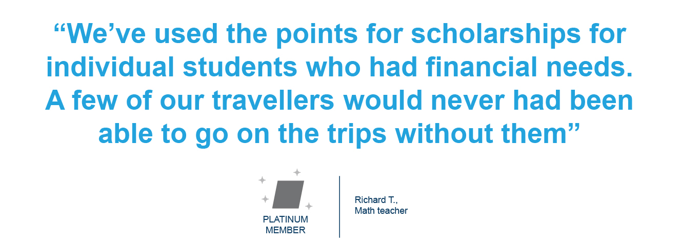 Use Global Rewards points to help students travel