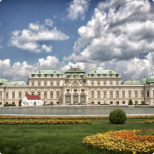 Photo of the Hofburg Schönbrunn Palace outside of Vienna, Austria, a hotbed for beautiful artwork and a highlight of our Europe and Latin America tours. 
